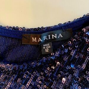 Sequin blue dress. Sleeveless. Size 12